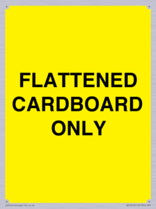 FLATTENED CARDBOARD ONLY